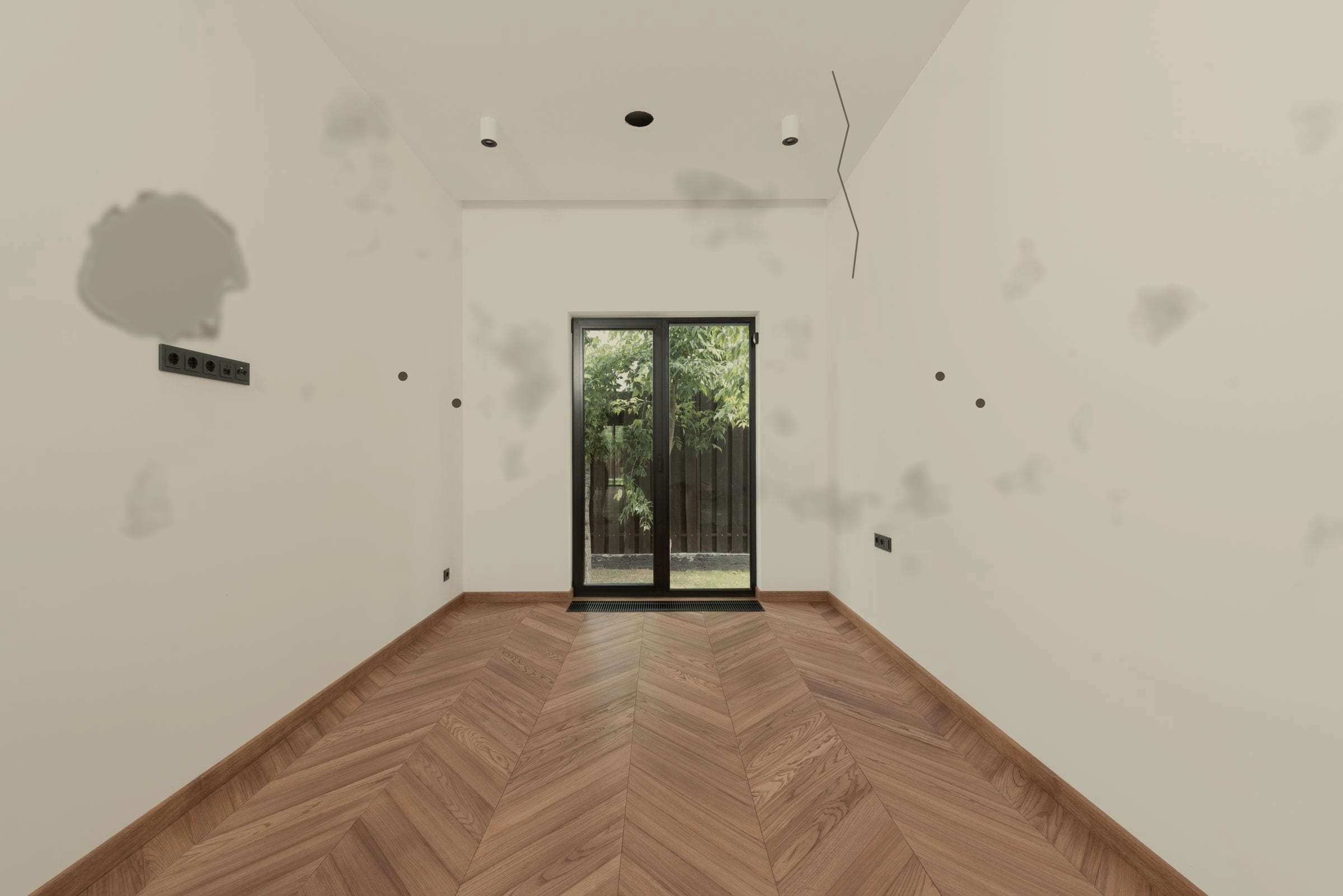 Avant les travaux : séjour d’un appartement locatif à Renens